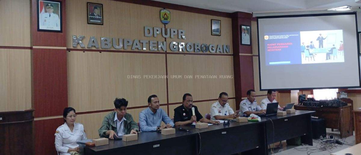 Rapat Persiapan Pelaksanaan Kontrak DPUPR Grobogan Tekankan Kualitas Pekerjaan, Ketepatan Waktu, dan Tertib Administrasi